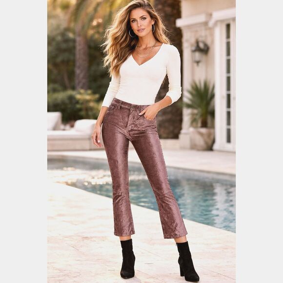 Free People Pants - Free People Crushed Velvet Pants Size 28 – Mauve